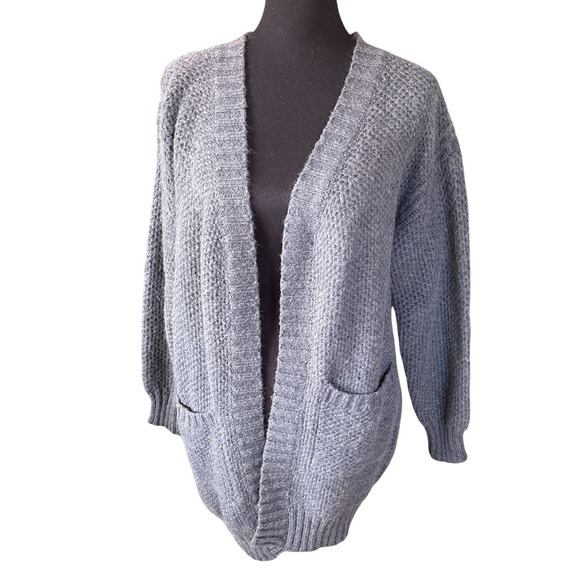 Baltic Born Sweaters - Baltic Born Dark Gray Wool & Mohair Blend Cardigan Sweater,Size M/L, Cottagecore